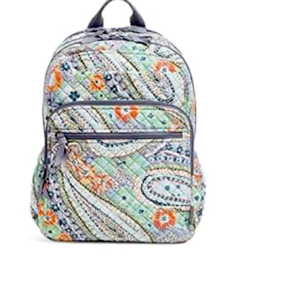 Vera Bradley Mint Paisley Backpack Vibrant Design